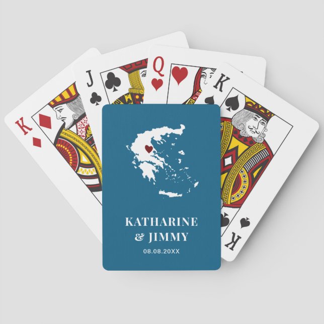 Jeu De Cartes Grèce Mariage Favor Deck de Cartes, Carte (dos)