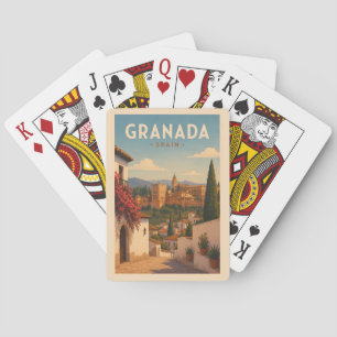 Jeu De Cartes Grenade Espagne Alhambra Illustration Art de voyag