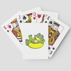 Jeu De Cartes Grenouille à la natation avec anneau de natation