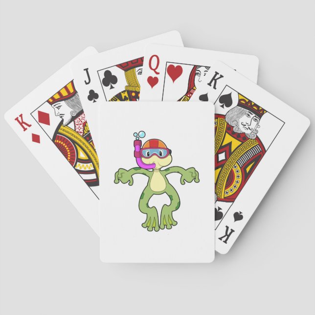 Jeu De Cartes Grenouille à la plongée avec tuba (dos)