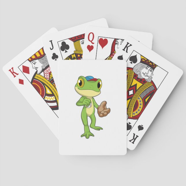 Jeu De Cartes Grenouille au baseball avec gant de baseball (dos)