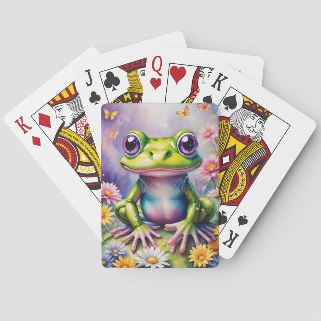 Jeu De Cartes Grenouille Avec Art numérique Fleur (dos)