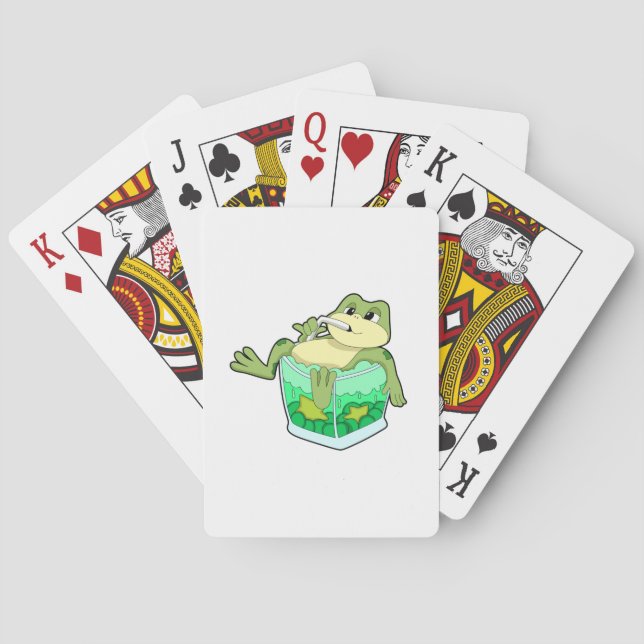 Jeu De Cartes Grenouille avec verre de jus (dos)