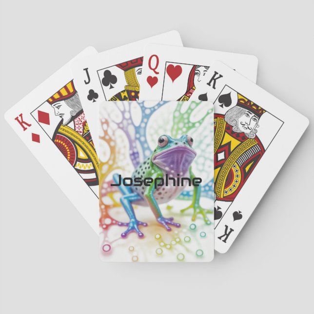 Jeu De Cartes Grenouille joyeuse et vibrante enchantée, (dos)