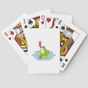 Jeu De Cartes Grenouille sur la feuille avec insecte