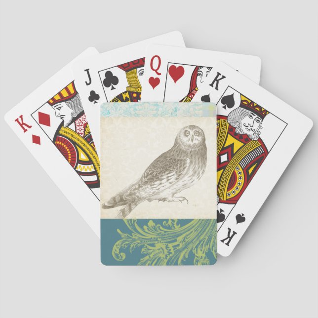 Jeu De Cartes Grey Owl sur Arrière - plan Motif (dos)