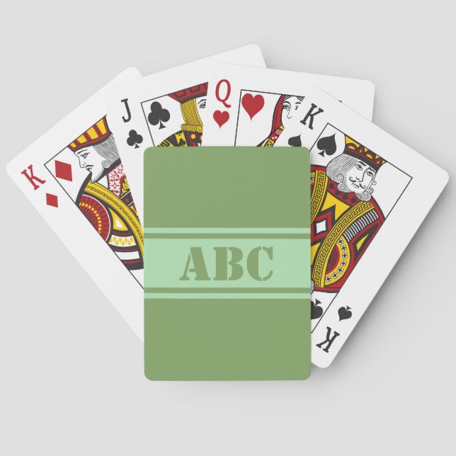 Jeu De Cartes Grilles larges initiales personnalisées lecture de (dos)