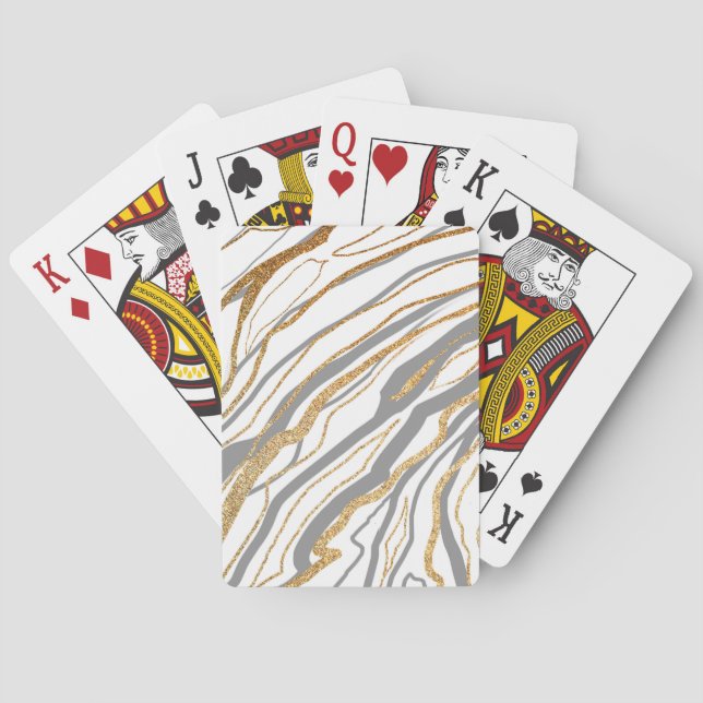 Jeu De Cartes Gris et marbre d'or (dos)