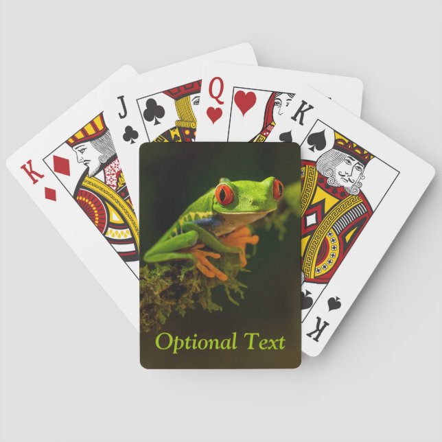 Jeu De Cartes Gros plan d'une grenouille à arbre à paupières rou (dos)