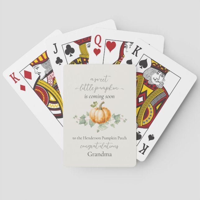 Jeu De Cartes Grossesse unique Faire-part petit Citrouille (dos)