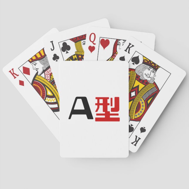 Jeu De Cartes Groupe sanguin Un Kanji Japonais (dos)