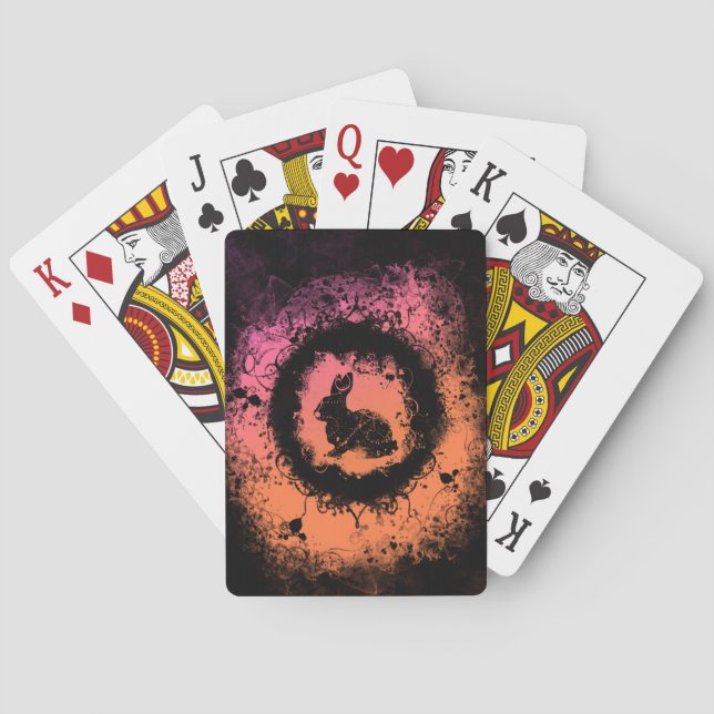 Jeu De Cartes Grunge Bunny de Pâques (dos)