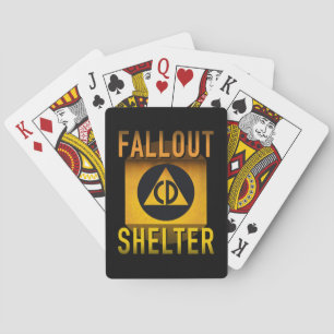 Jeu De Cartes Grunge d'ère atomique d'abri contre les retombées