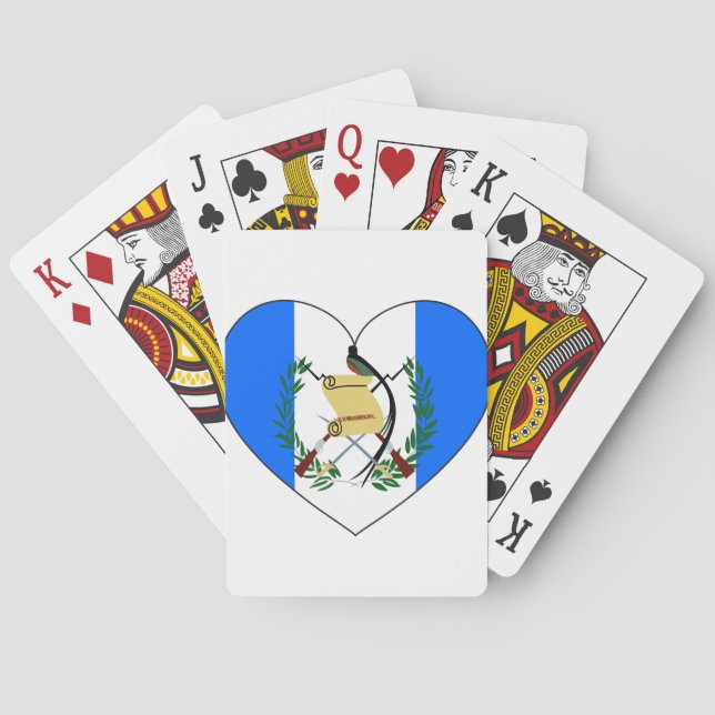 Jeu De Cartes Guatemala - Coeur du drapeau (dos)