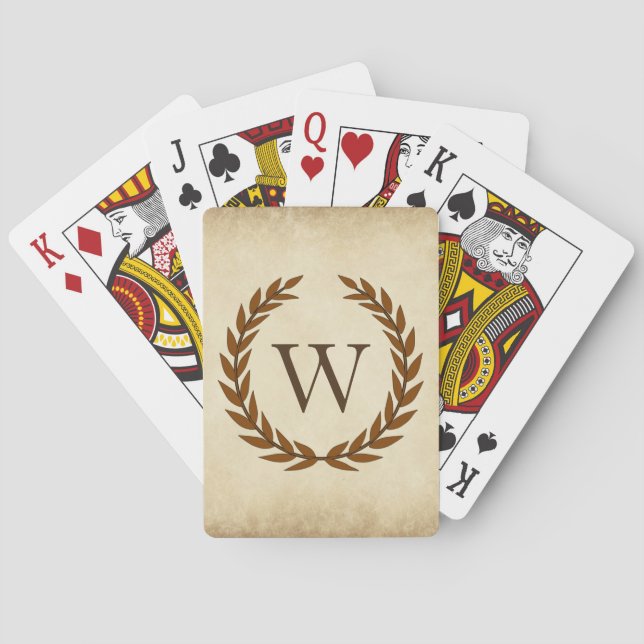 Jeu De Cartes Guirlande de laurier sur l'initiale W de (dos)