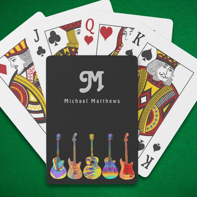 Jeu De Cartes Guitare personnalisée (Colorful guitar groovy custom playing cards)
