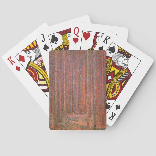 Jeu De Cartes Gustav Klimt Fir Forêt Tannenwald Arbres rouges (dos)