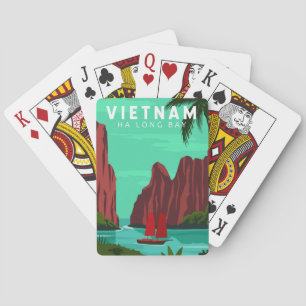 Jeu De Cartes Ha Long Bay Vietnam Travel Vintage Art