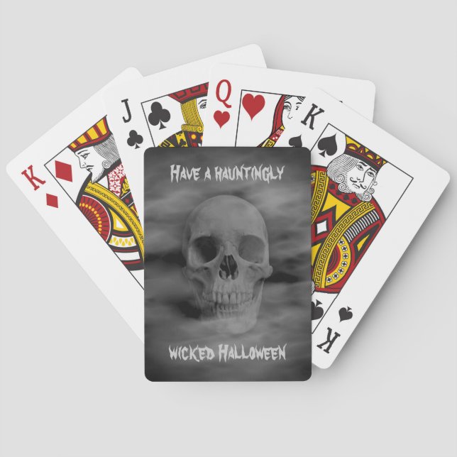 Jeu De Cartes Halloween crâne fantôme d'horreur (dos)
