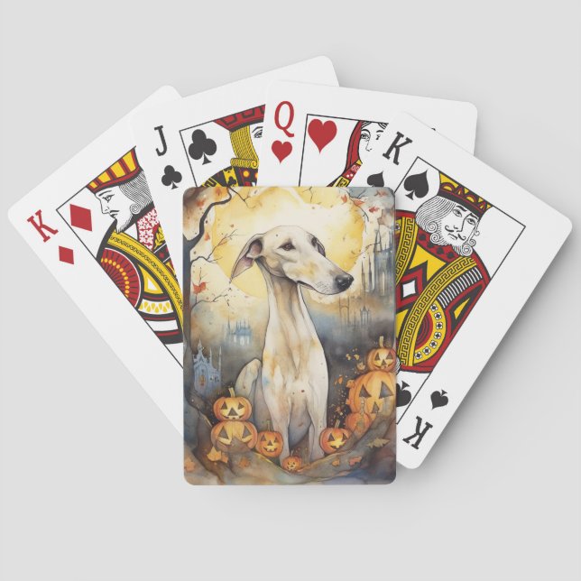 Jeu De Cartes Halloween Greyhound Avec La Peur Citrouille (dos)