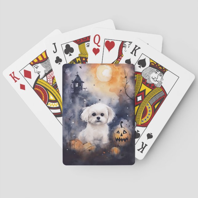 Jeu De Cartes Halloween Maltais Avec Peur Citrouille (dos)