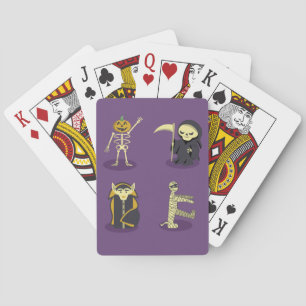 Jeu De Cartes Halloween Squelette Dracula Mummy Griffe Reaper