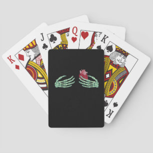 Jeu De Cartes Halloween Squelette Mains Avec Coeur Classique