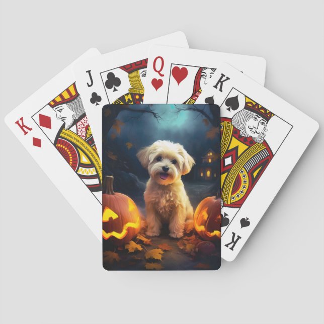 Jeu De Cartes Halloween Yorkipoo Avec La Peur Citrouille (dos)
