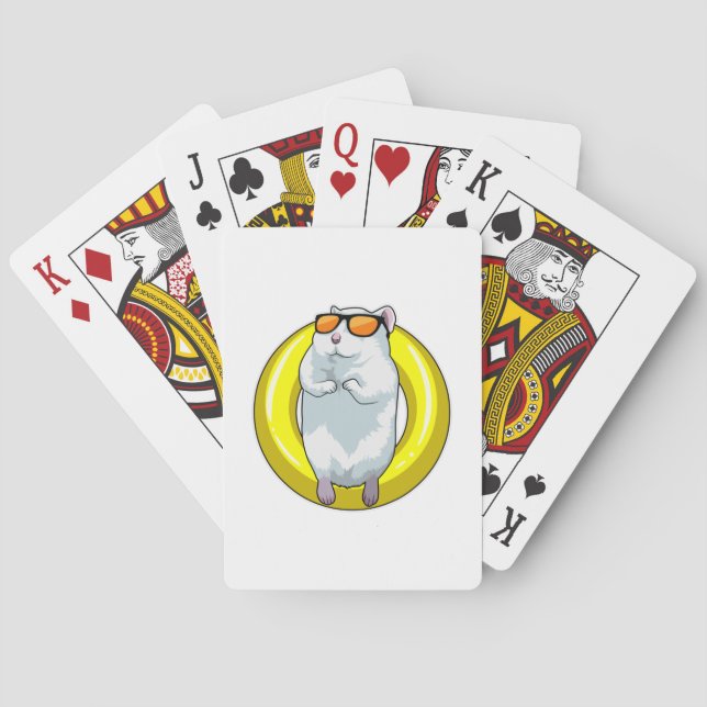 Jeu De Cartes Hamster à la natation avec anneau de natation (dos)