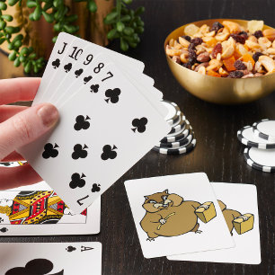 Jeu De Cartes Hamster de dessin animé marron avec du fromage