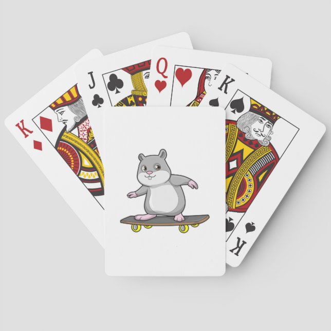 Jeu De Cartes Hamster en patinage avec skateboard (dos)