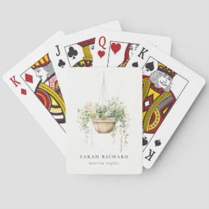 Jeu De Cartes Hanging Floral House Plante Aquarelle Botanique