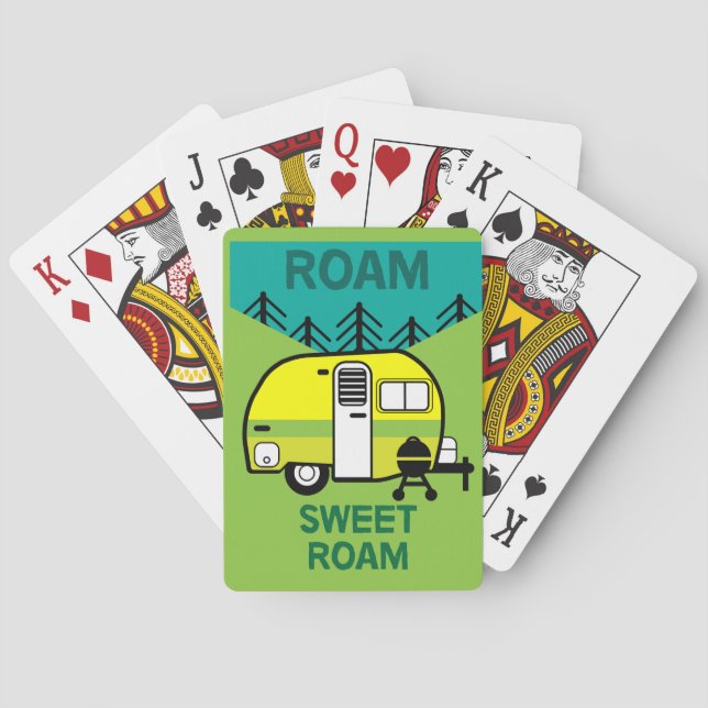 Jeu De Cartes Happy Campers | Caravaner | Camper Thlow Pillow Mu (dos)