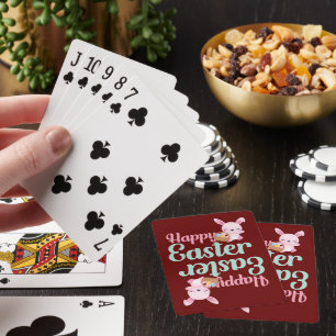 Jeu De Cartes HAPPY EASTER drôle de lapin de Pâques egghunt
