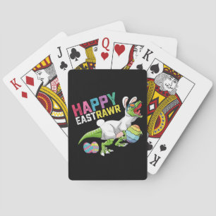 Jeu De Cartes Happy Easttrawr T Rex Dinosaur Easter Bunny Egg