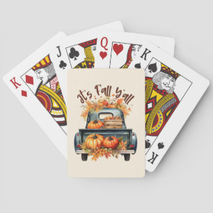 Jeu De Cartes Happy Fall Y'all - Camion rustique avec Citrouille