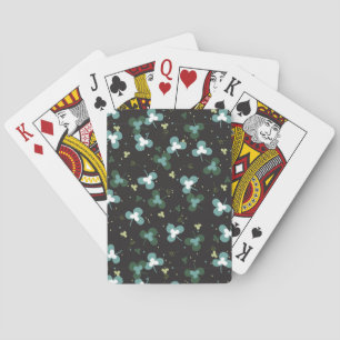Jeu De Cartes Happy Green Clover Feuille Motif d'art IV