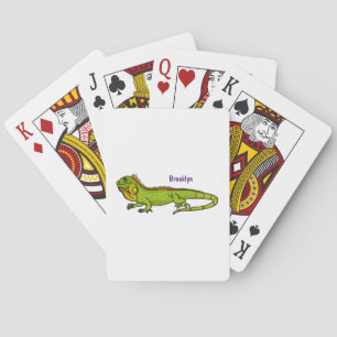 Jeu De Cartes Happy green iguana cartoon