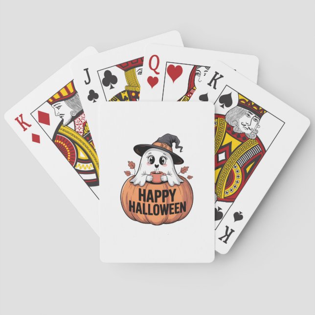Jeu De Cartes Happy Halloween caféine fantôme (dos)