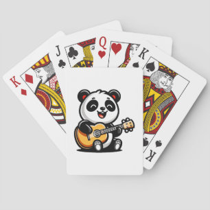 Jeu De Cartes Happy Panda Guitarist - Cute Acoustic Music Design