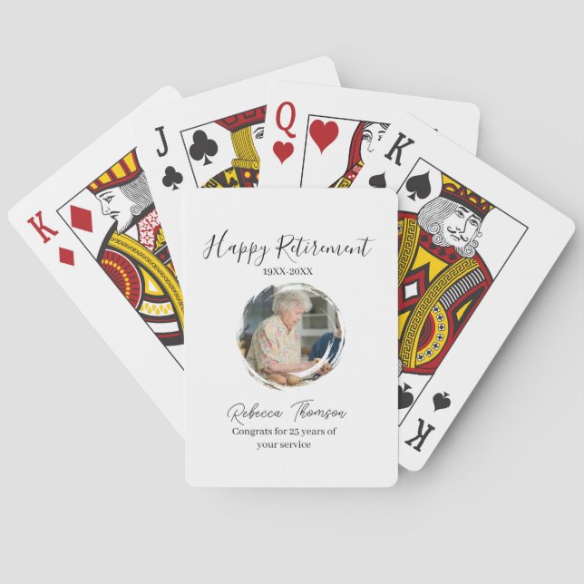 Jeu De Cartes Happy retirement year name circle photo retired (dos)