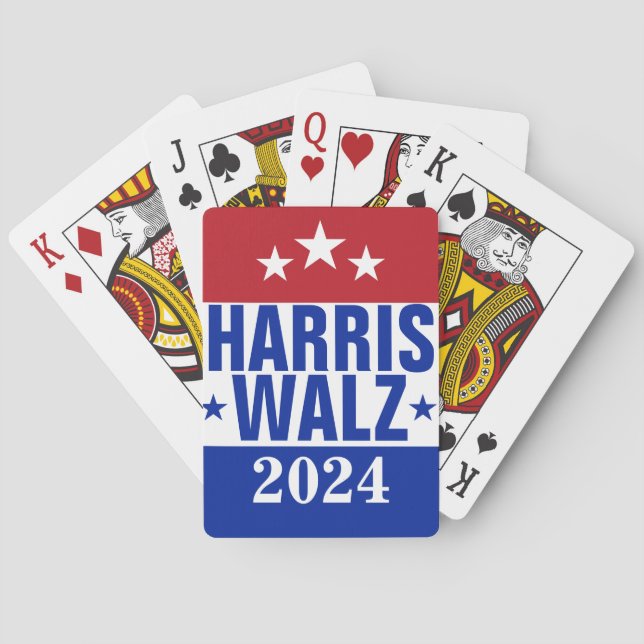 Jeu De Cartes Harris Walz 2024 Campagne Rouge Bleu (dos)