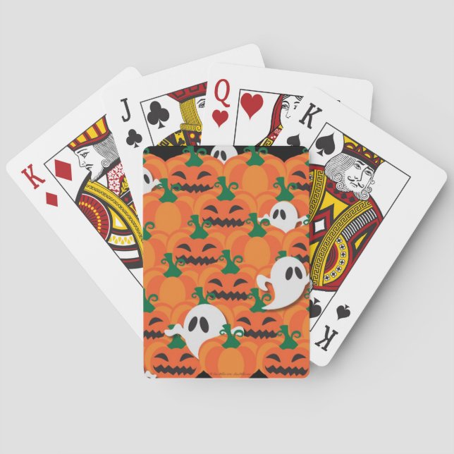 Jeu De Cartes Haunted Halloween Citrouille Patch Ghosts (dos)