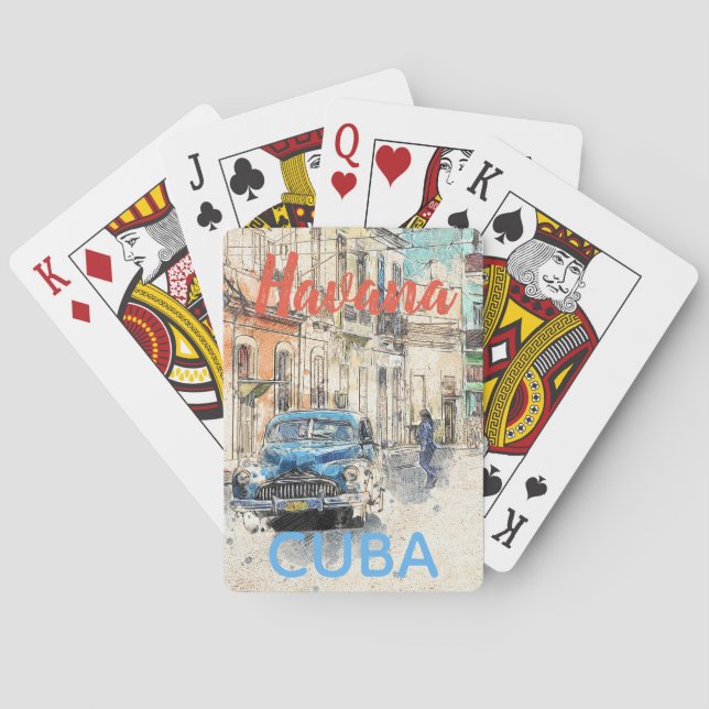 Jeu De Cartes Havana Cuba voiture dans la rue (dos)