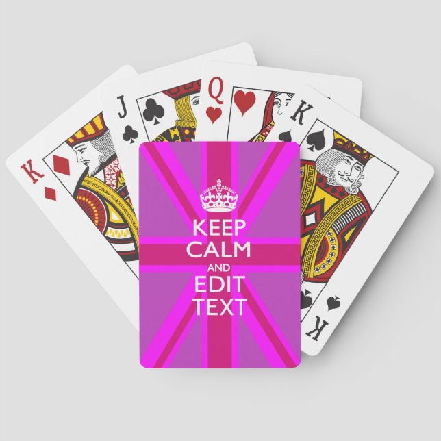 Jeu De Cartes Have Your Keep Calm Text on Pink Union Jack (dos)