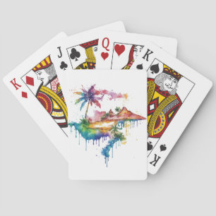 Jeu De Cartes Hawaii design avec des plaques colorées