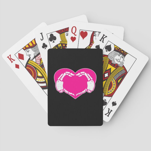 Jeu De Cartes Heart Skeleton mains gothique Valentine classique (dos)