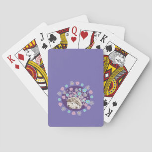 Jeu De Cartes Hérisson et fleurs