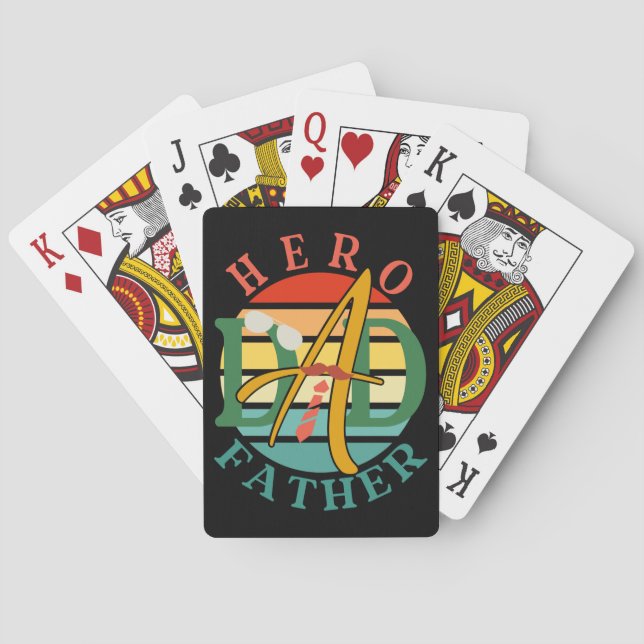 Jeu De Cartes Hero Papa Fath Sunset Cravate, Moustache & Lunette (dos)