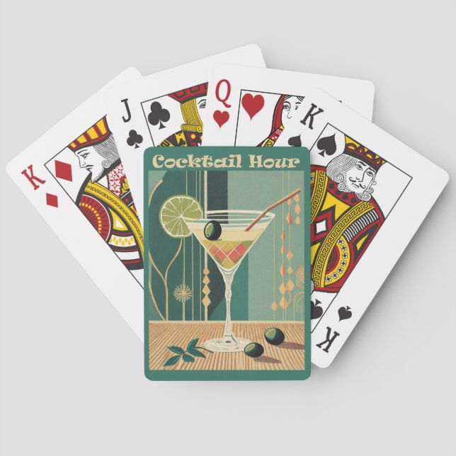 Jeu De Cartes Heure du cocktail design milieu de siècle (dos)